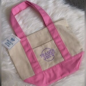 Trader Joe's Canvas Tote with Pink Trim